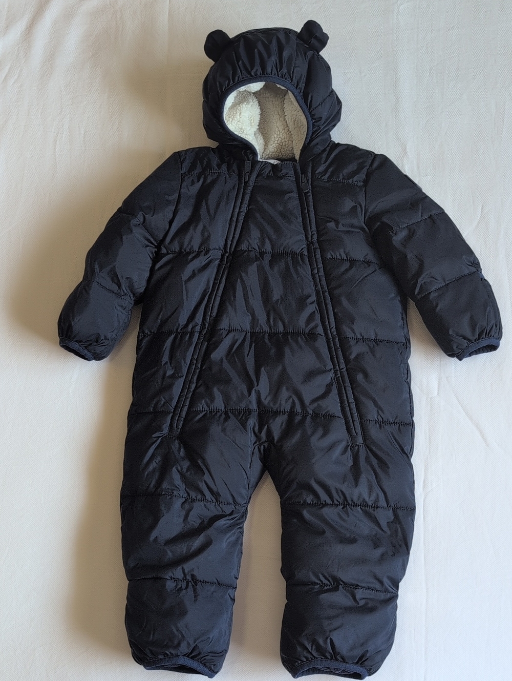 Baby Gap Like New Navy Blue Warmest Hooded Bunting Snowsuit 12-18M